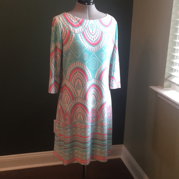 EUC Sz 10 Just Taylor 3/4 Print Dress - Picture 4 of 7